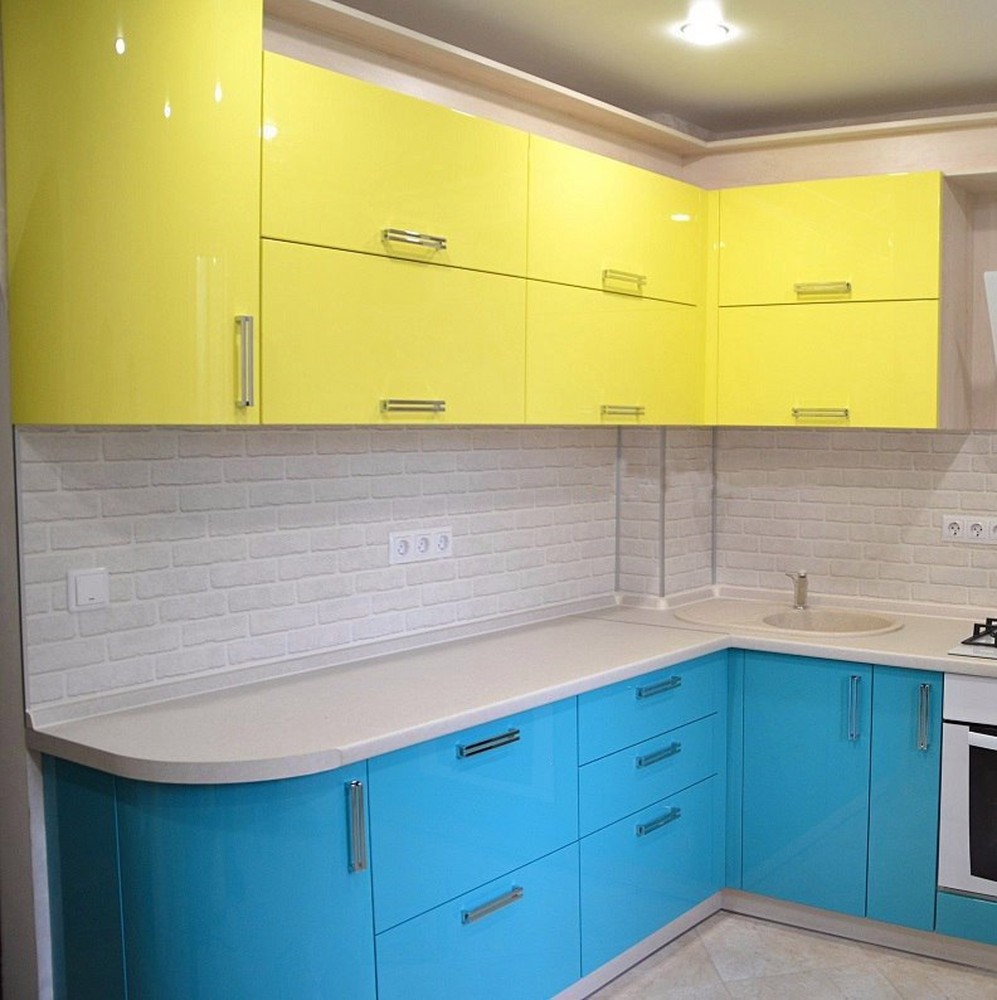Акриловые кухни-Кухня МДФ в эмали «Модель 167»-фото1